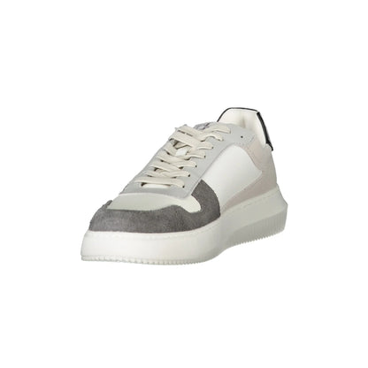 CALVIN KLEIN Scarpe Sneakers Uomo Bianche con Dettagli Grigio Verde e Nero - vista 3