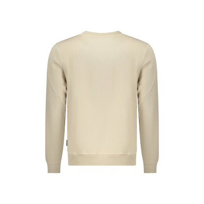 U.S. Grand Felpa Uomo Beige Girocollo Felpata Stampa Logo Felpe - vista 2
