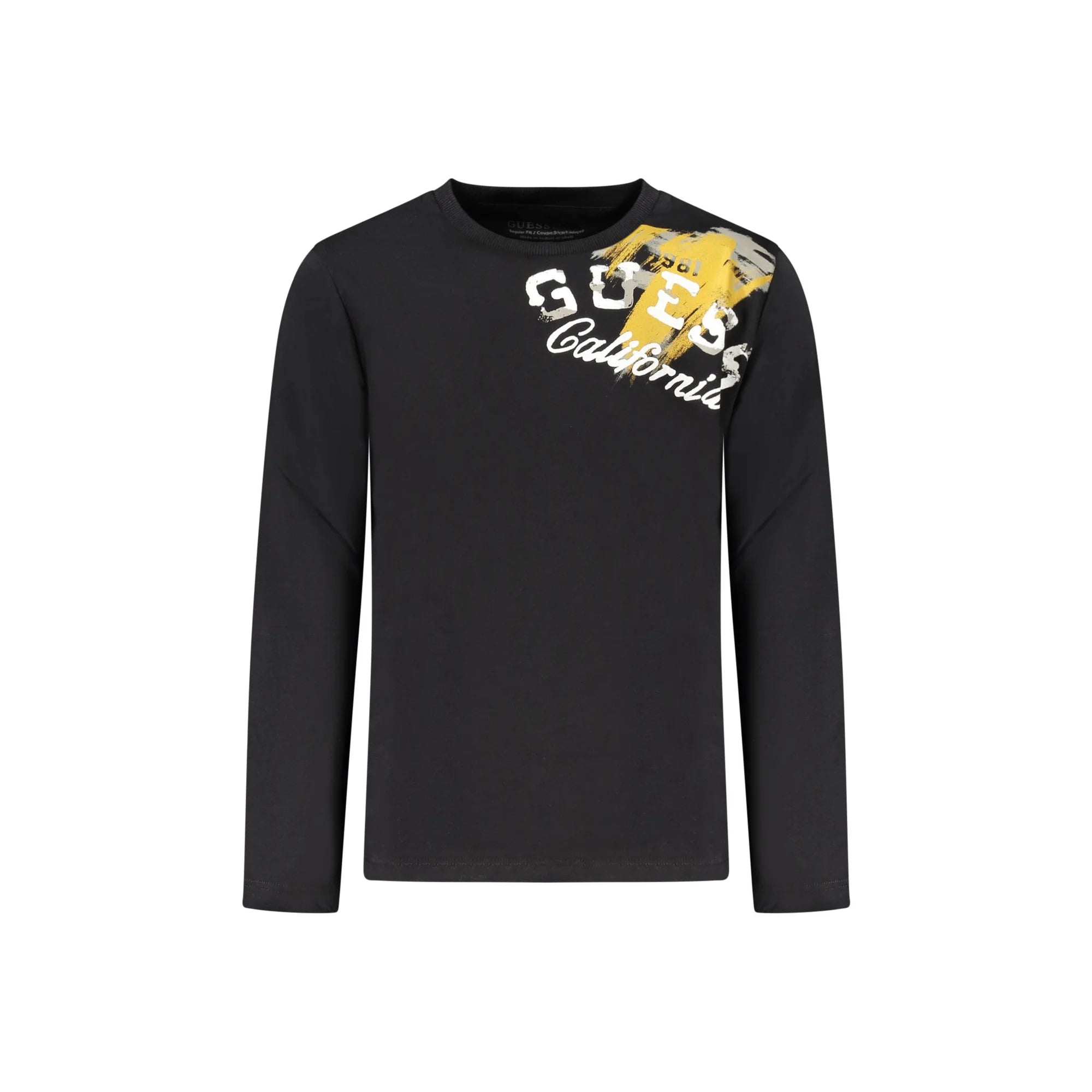 GUESS JEANS T-SHIRT MANICHE LUNGHE BAMBINO NERO