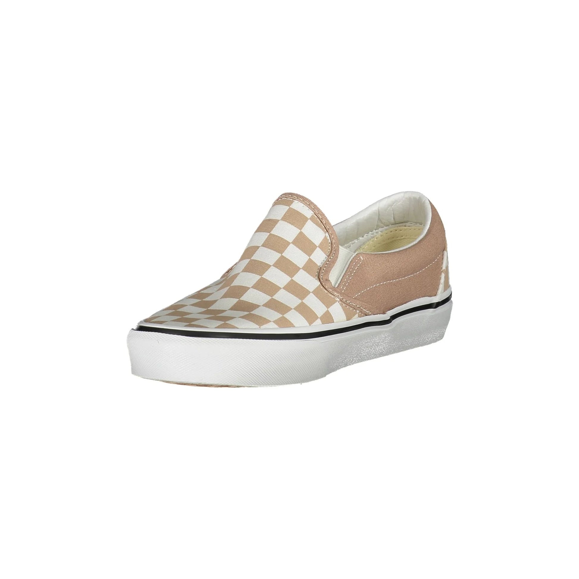 VANS Scarpe Sneakers Donna Beige Slip-On a Scacchi con Logo - vista 3