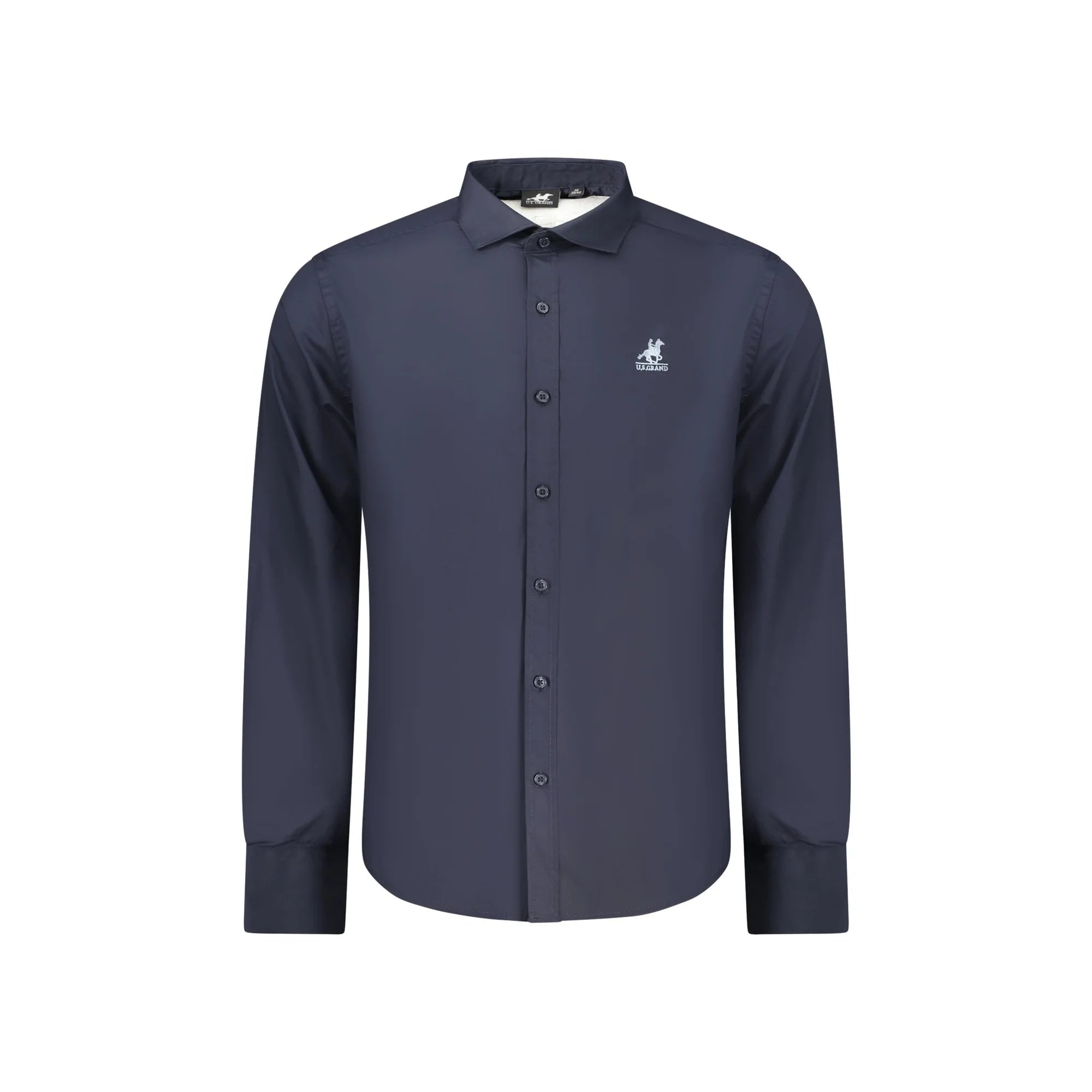 U.S. Grand Camicia Maniche Lunghe Uomo Blu Ricamo Camicie - foto prodotto