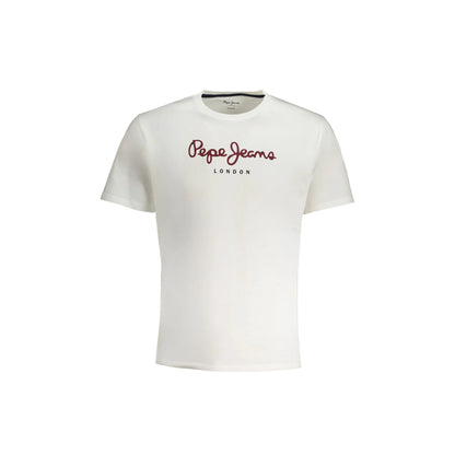 Pepe Jeans T-Shirt Maniche Corte Uomo Bianca Stampa Logo Bianco - foto prodotto