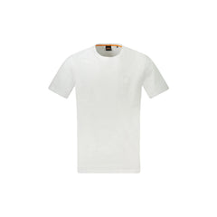Boss T-Shirt Kurzarm Herren Weiß Stickerei