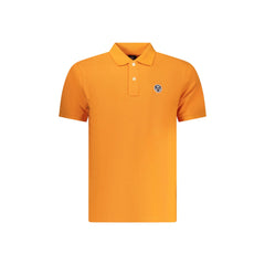 North Sails Polo Homme Orange Manches Courtes Application Logo