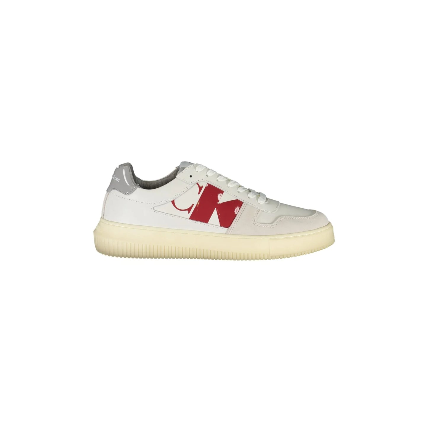 CALVIN KLEIN Scarpe Sneakers Uomo Bianche con Dettagli a Contrasto Bianco - foto prodotto