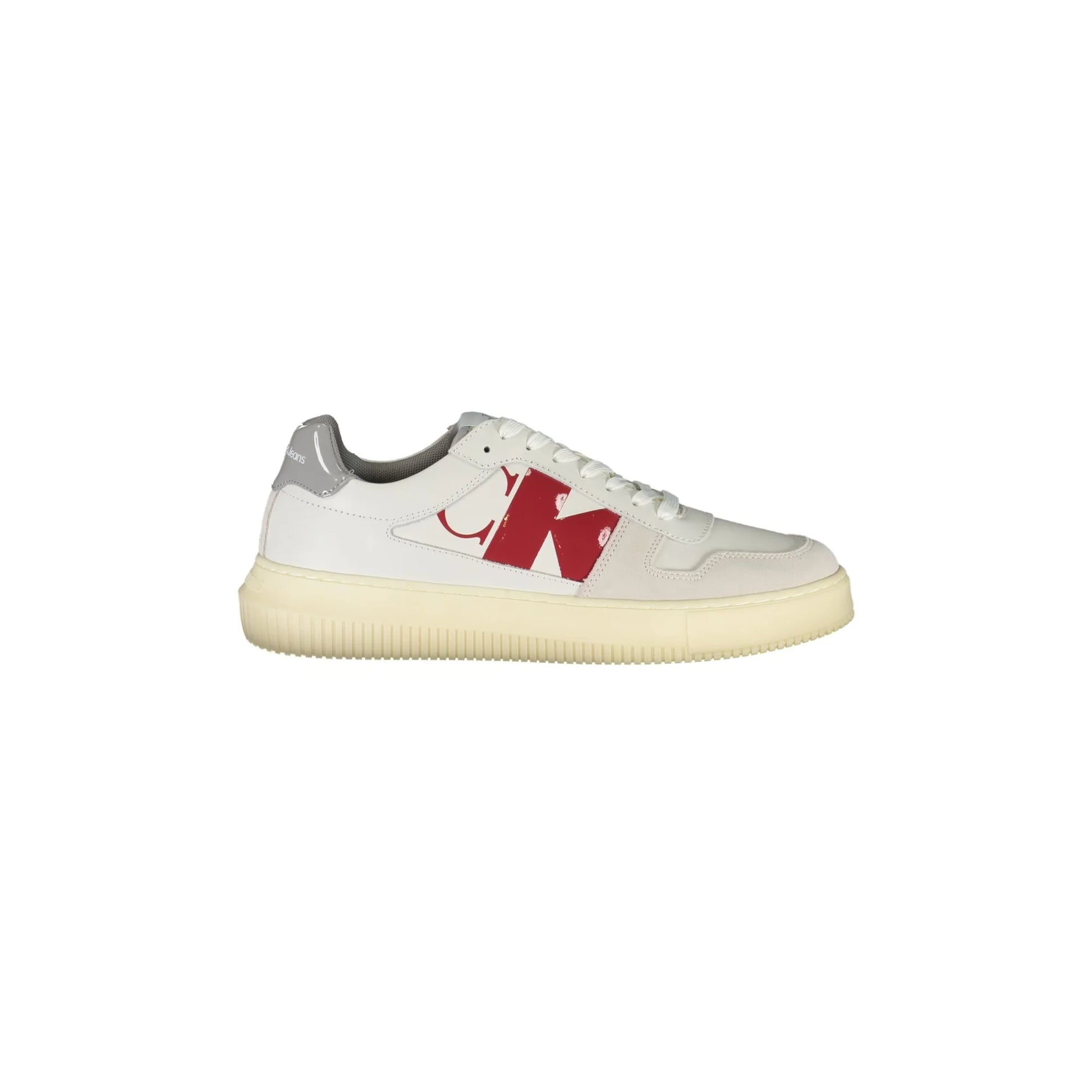 CALVIN KLEIN Scarpe Sneakers Uomo Bianche con Dettagli a Contrasto Bianco - foto prodotto