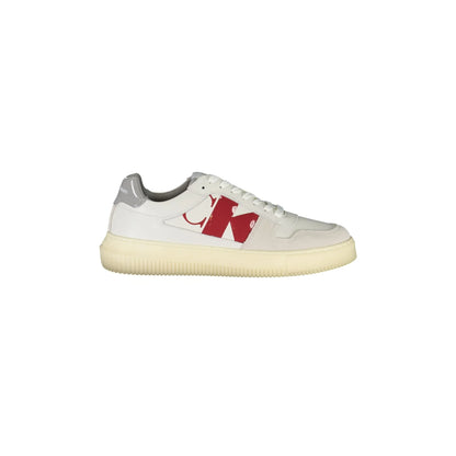 CALVIN KLEIN Scarpe Sneakers Uomo Bianche con Dettagli a Contrasto Bianco - foto prodotto
