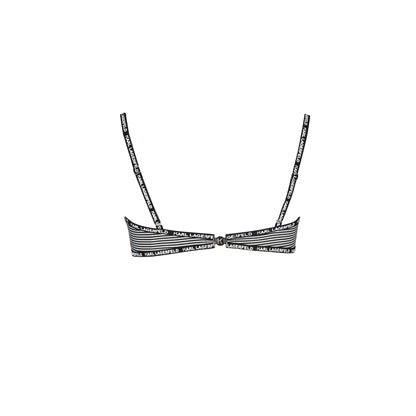 Karl Lagerfeld Beachwear Costume Mare Donna Nero Stampa Logo - vista 2
