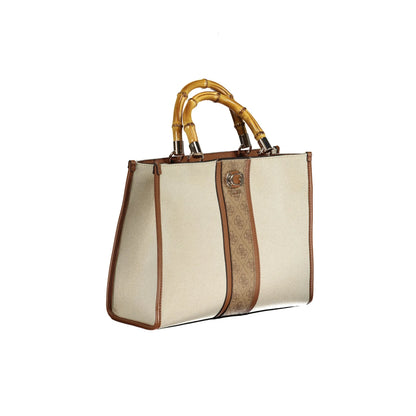 GUESS JEANS Borsa Donna a Mano Kerima Beige con Tracolla e Tasche Borse - vista 3