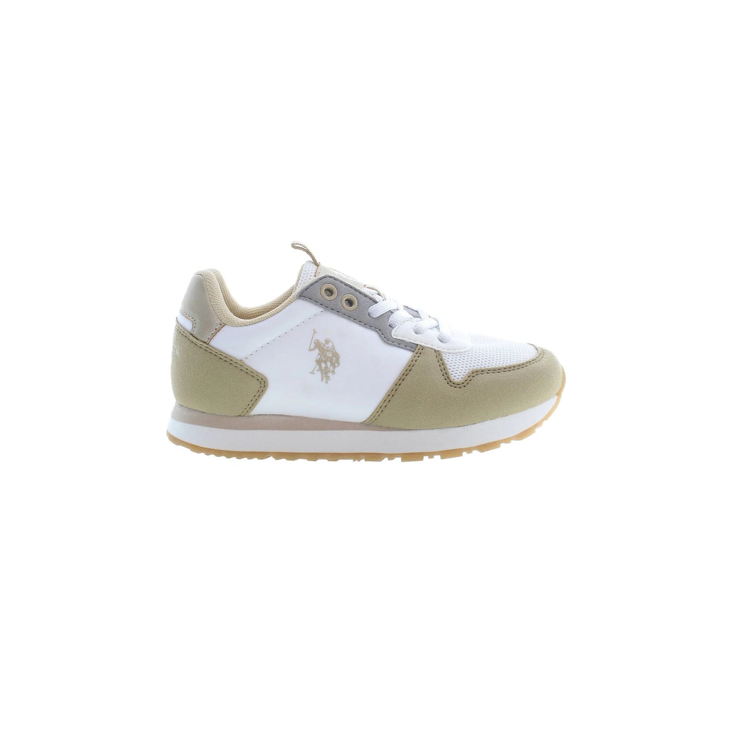 U.S. Polo Sneakers Bambina Beige Lacci Dettagli Contrasto Logo U.S. Polo Best Price bambino - foto prodotto