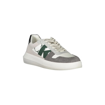CALVIN KLEIN Scarpe Sneakers Uomo Bianche con Dettagli Grigio Verde e Nero - vista 2