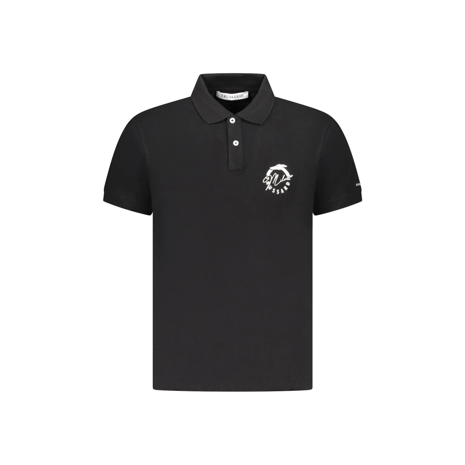 Trussardi Polo Maniche Corte Uomo Nera Stampa Logo Nero - foto prodotto