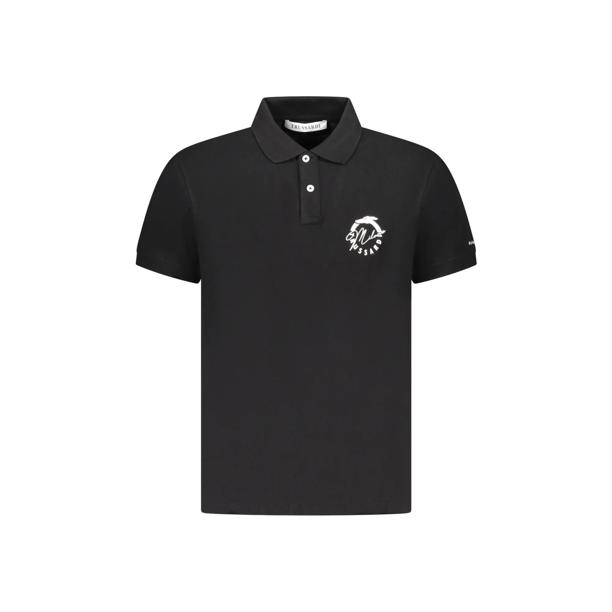 Trussardi Polo Maniche Corte Uomo Nera Stampa Logo Nero - foto prodotto