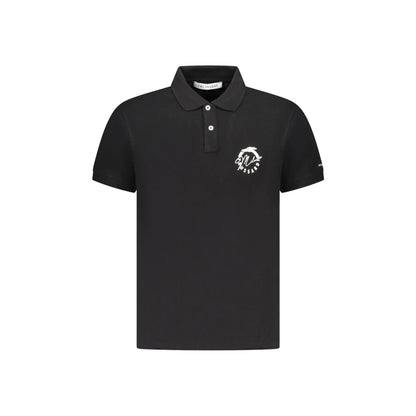 Trussardi Polo Maniche Corte Uomo Nera Stampa Logo Nero - foto prodotto