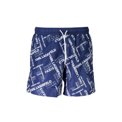 Karl Lagerfeld Beachwear Moška Kopalna Obleka Modra Z Logotipom