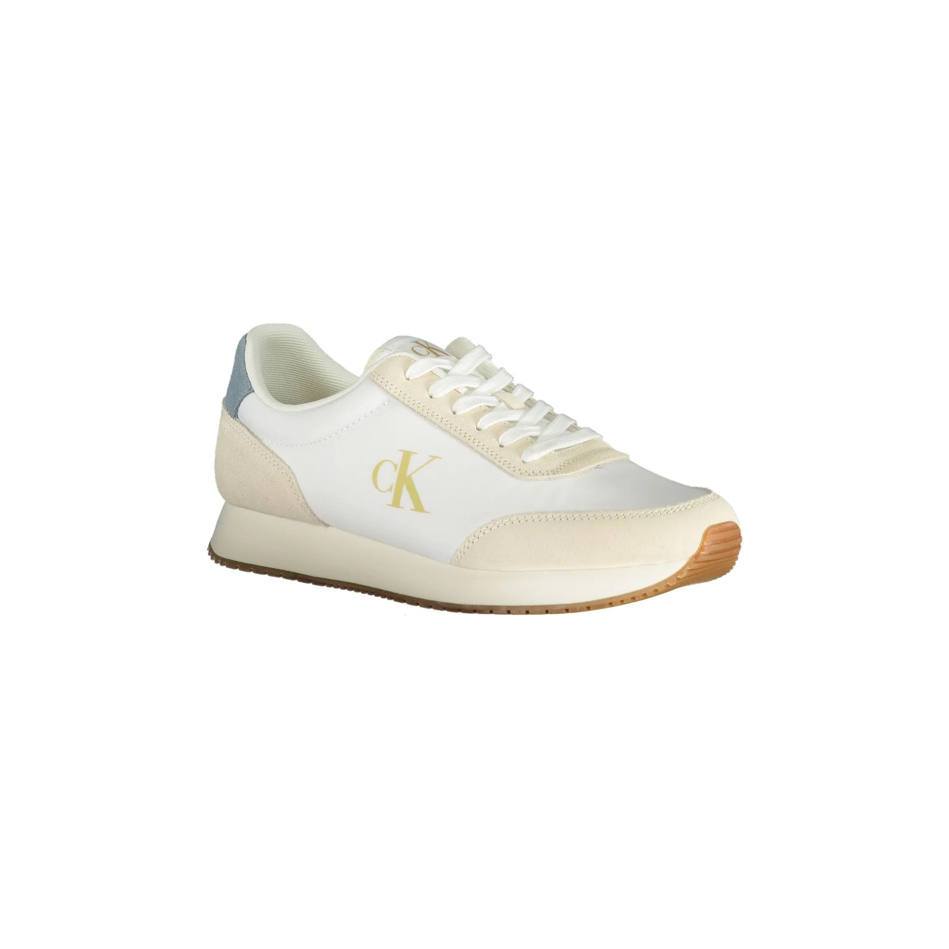 CALVIN KLEIN Scarpe Sneakers Uomo Bianche con Dettagli Azzurri bianco - vista 2