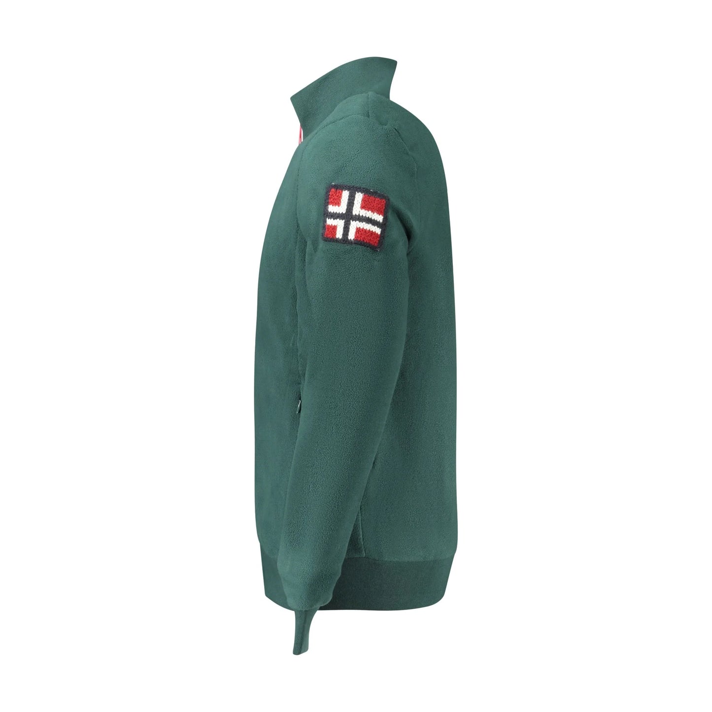 Norway 1963 Felpa Uomo Verde Zip Pile Tasche Ricamo Logo Felpe - vista 3