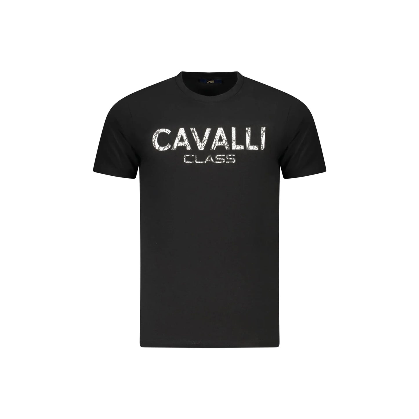 Cavalli Class T-Shirt Maniche Corte Uomo Nera Stampa Nero - foto prodotto