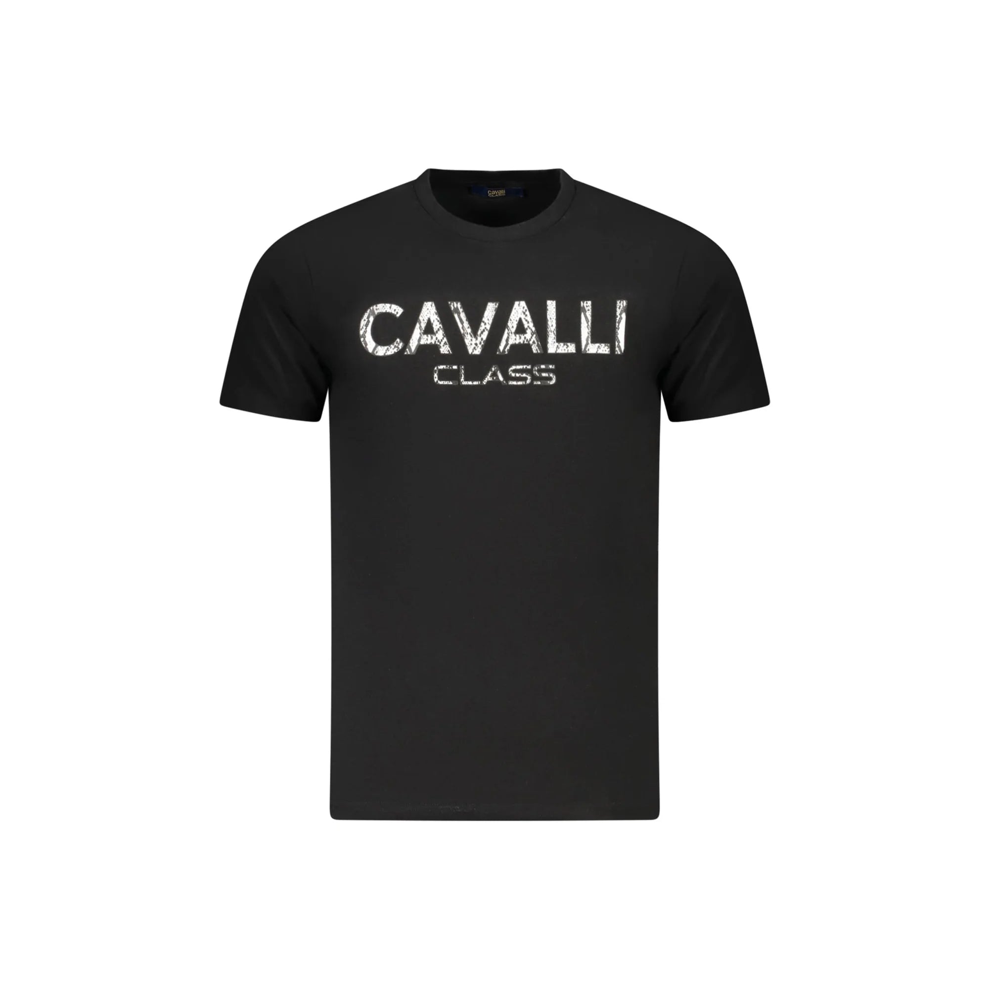 Cavalli Class T-Shirt Maniche Corte Uomo Nera Stampa Nero - foto prodotto