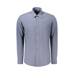 Boss Camicia Maniche Lunghe Uomo Blu Ricamo Logo