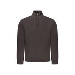 North Sails Camisola Homem Preta Meia Fecho de Correr Bordada Logótipo