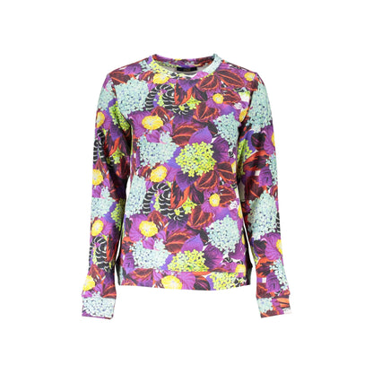 Cavalli Class Felpa Maniche Lunghe Donna Viola Stampa Logo Felpe - foto prodotto