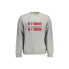 Napapijri Sudadera de Manga Larga Hombre Gris Estampado