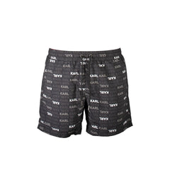 Karl Lagerfeld Beachwear Costume da Mare Uomo Nero Stampa