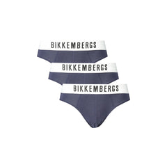 Bikkembergs Slip Uomo Blu Stampa Logo