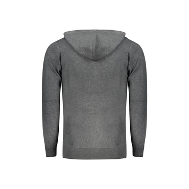 Norway 1963 Cardigan Uomo Grigio con Cappuccio Zip Tasche Ricamo Logo Maglie - vista 2