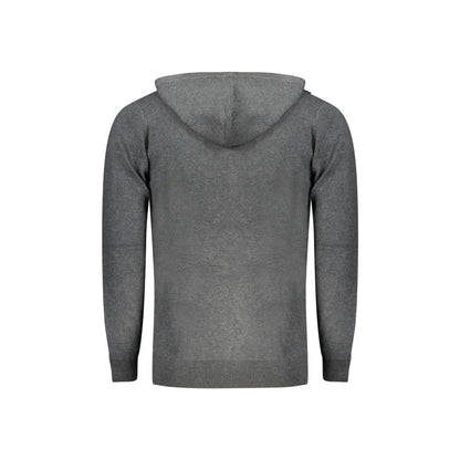 Norway 1963 Cardigan Uomo Grigio con Cappuccio Zip Tasche Ricamo Logo Maglie - vista 2