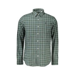 Timberland Camisa de Manga Larga Hombre Verde Bordado