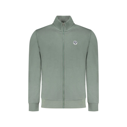 North Sails Felpa Uomo Zip Garzata Tasche Applicazione Logo Felpe Verde - foto prodotto
