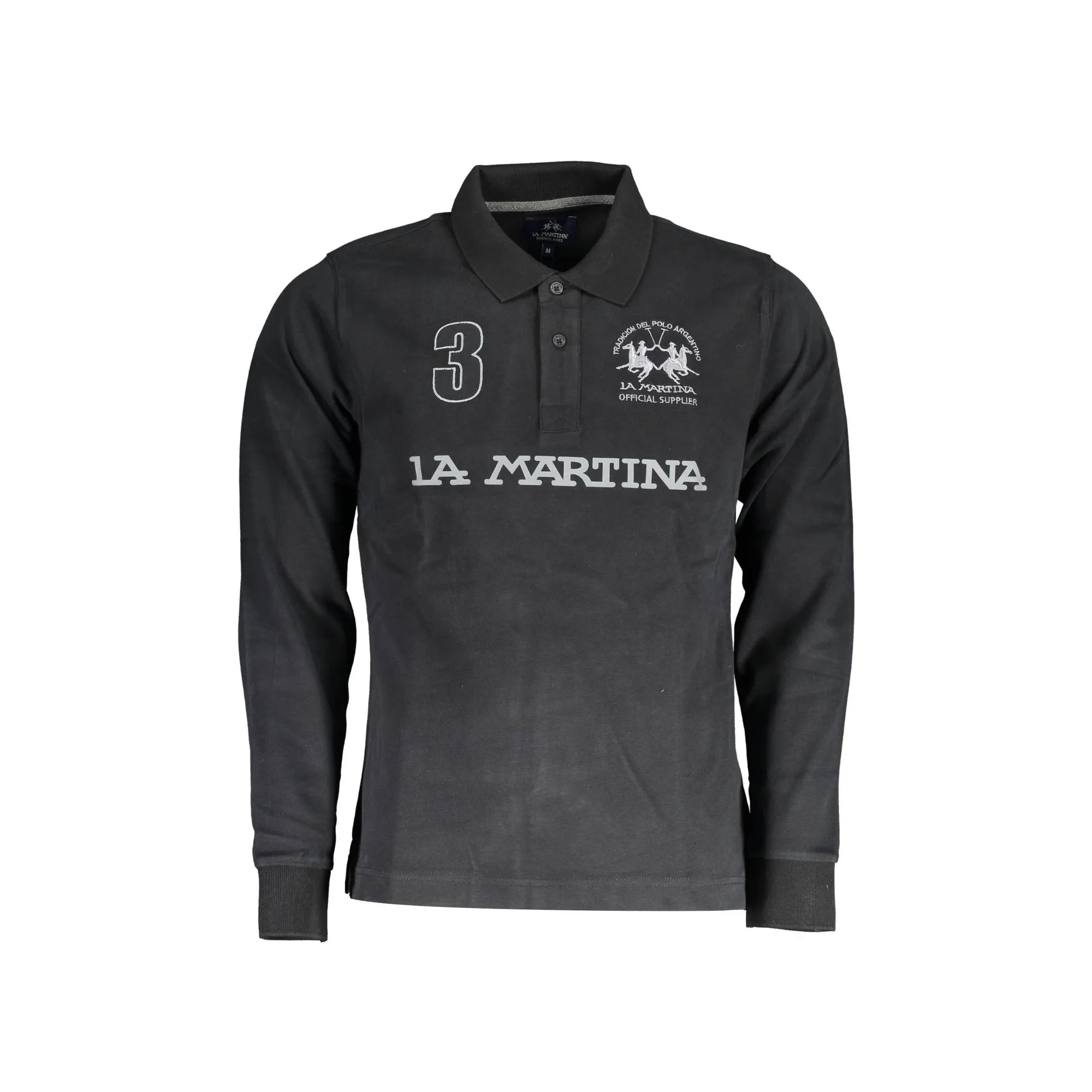 LA MARTINA POLO MANICHE LUNGHE UOMO NERO