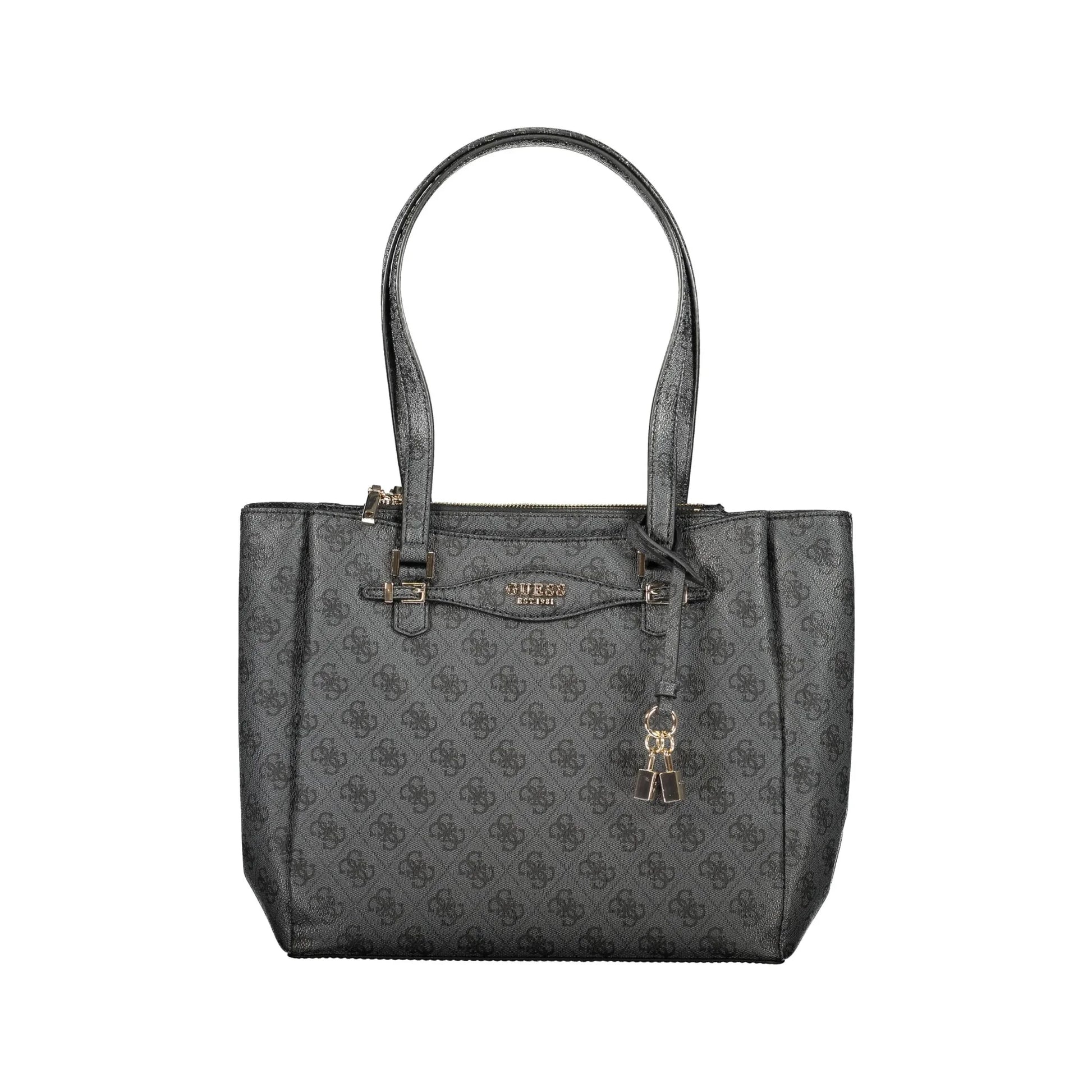 Guess Jeans Borsa a Spalla Donna Nera Dettagli a Contrasto Borse Nero - foto prodotto