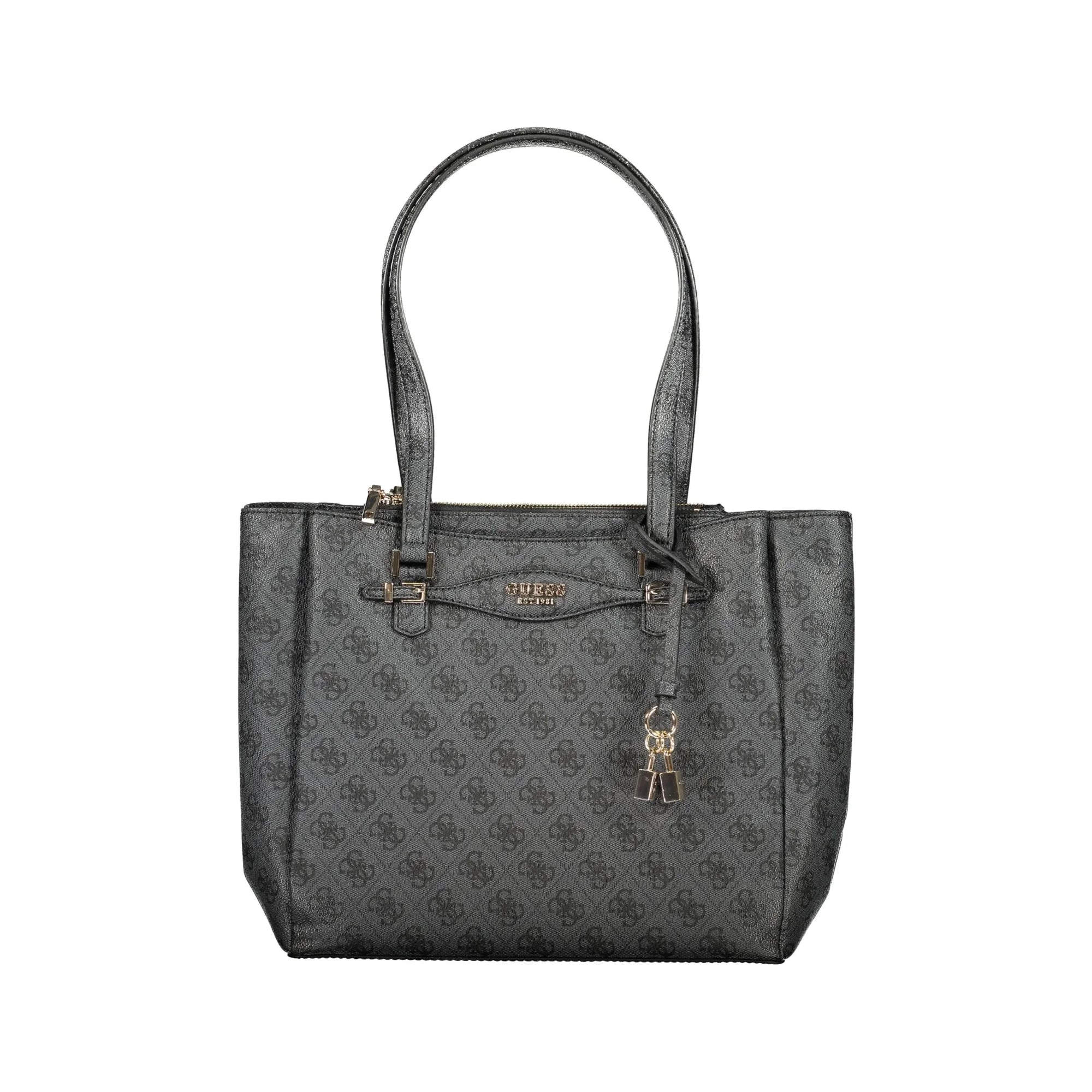 Guess Jeans Borsa a Spalla Donna Nera Dettagli a Contrasto Borse Nero - foto prodotto
