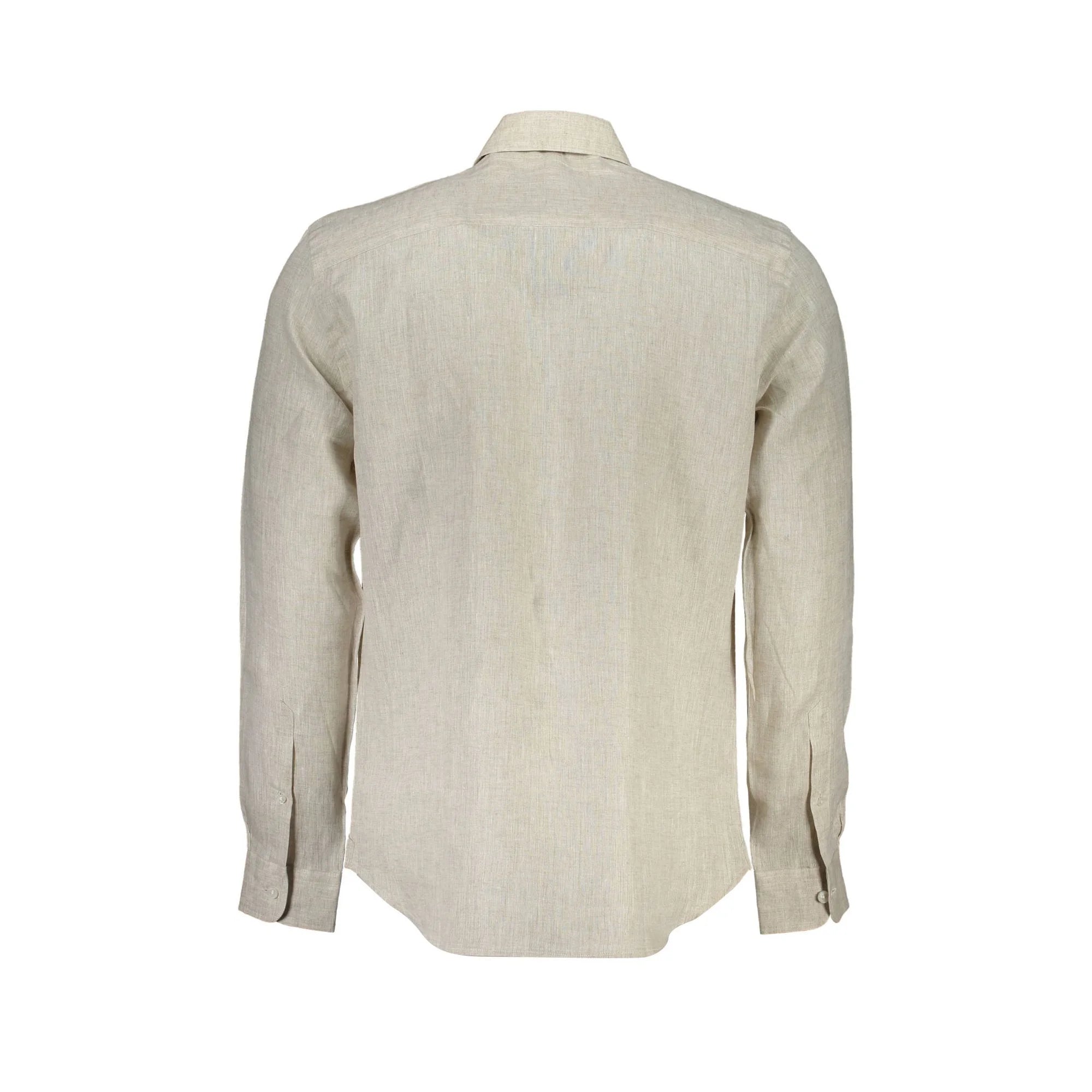 North Sails Camicia Maniche Lunghe Uomo Beige Ricamo Camicie - vista 2