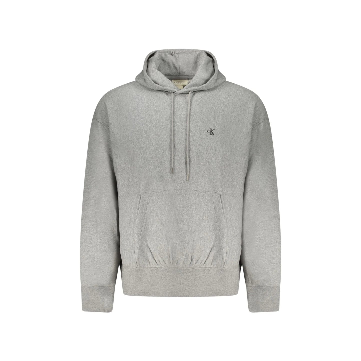Calvin Klein Felpa Uomo Grigia Cappuccio Garzata Logo Felpe Grigio - foto prodotto