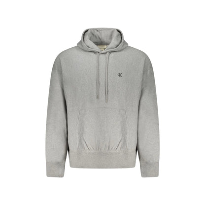 Calvin Klein Felpa Uomo Grigia Cappuccio Garzata Logo Felpe Grigio - foto prodotto