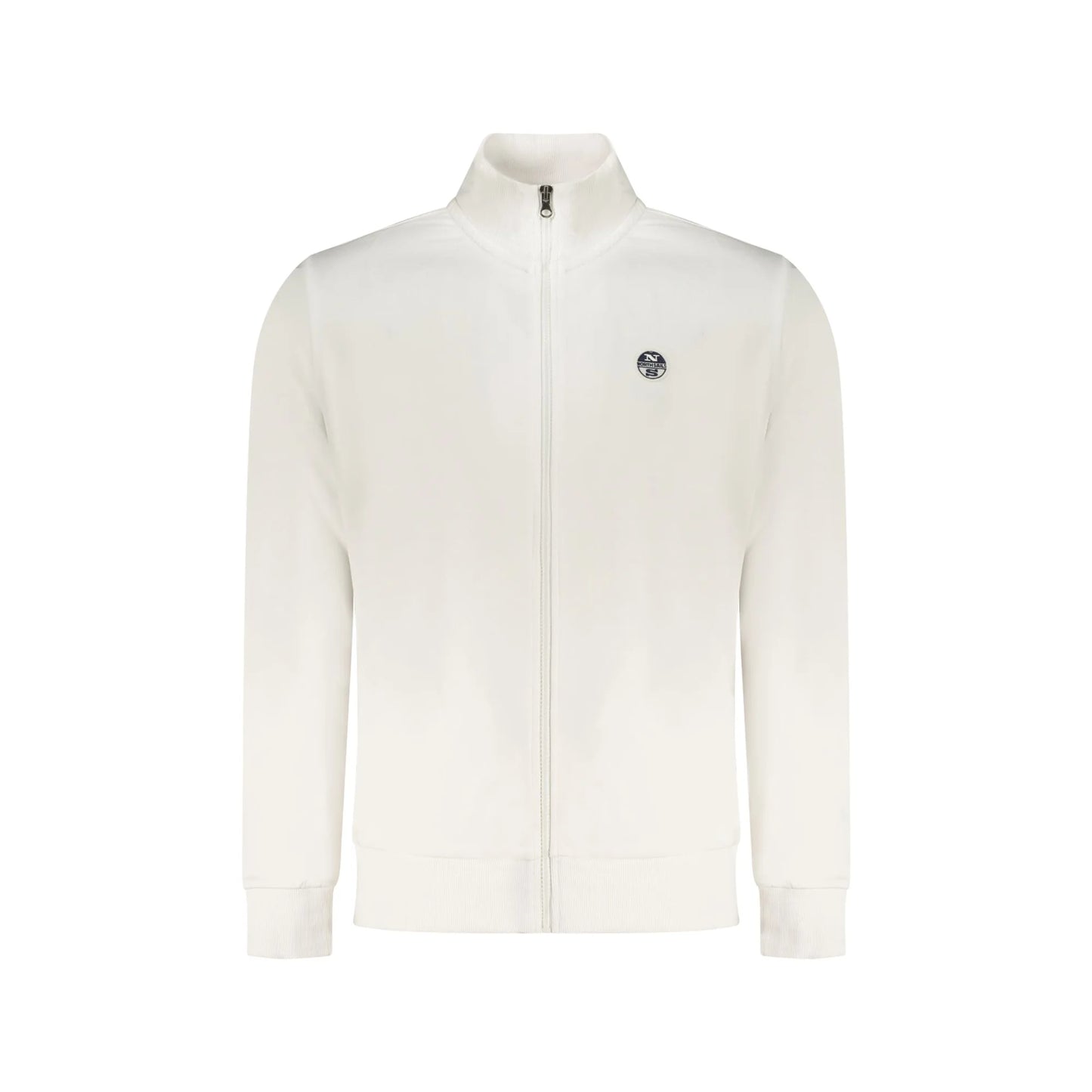 North Sails Felpa Uomo Bianca Zip Garzata Tasche Logo Felpe Bianco - foto prodotto