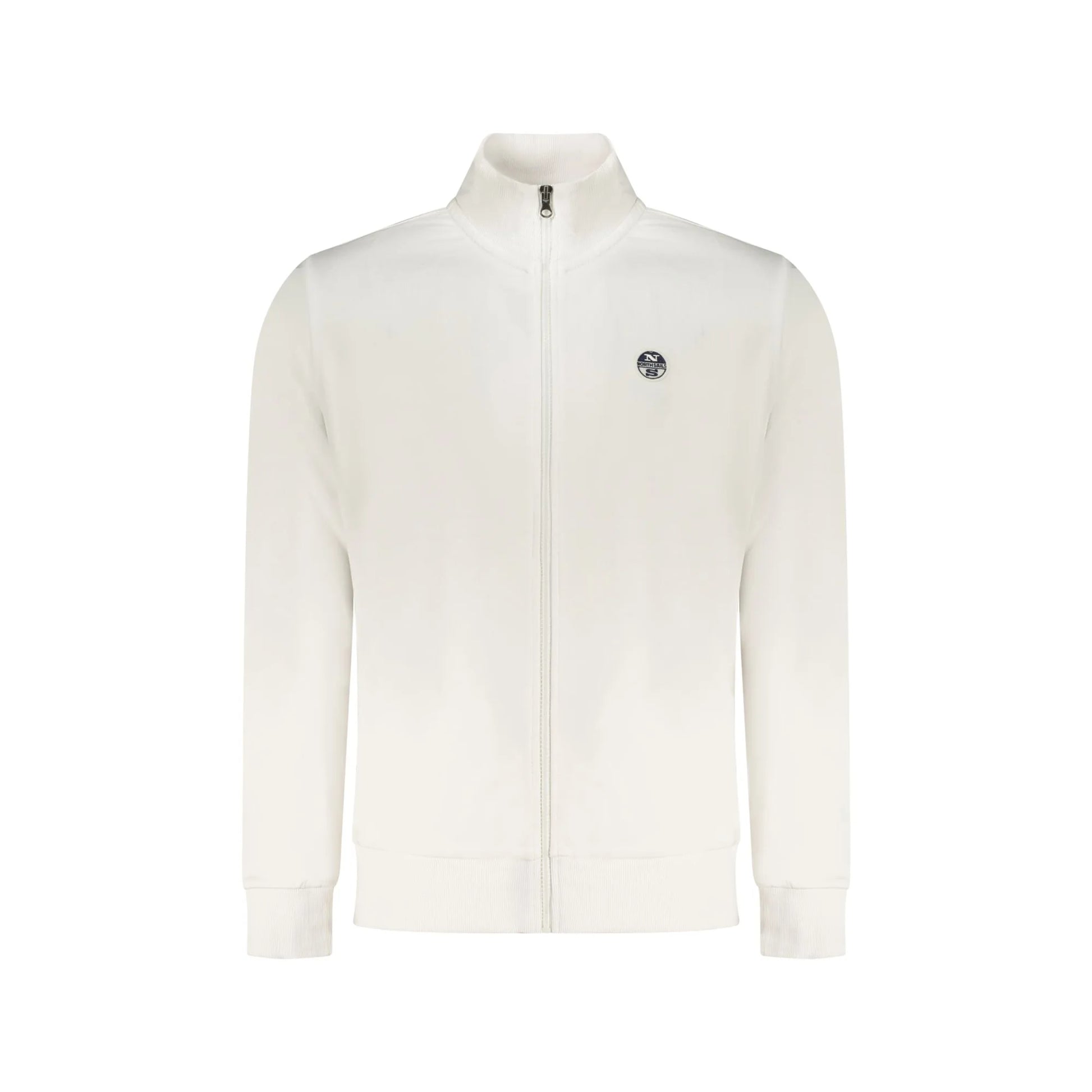 North Sails Felpa Uomo Bianca Zip Garzata Tasche Logo Felpe Bianco - foto prodotto