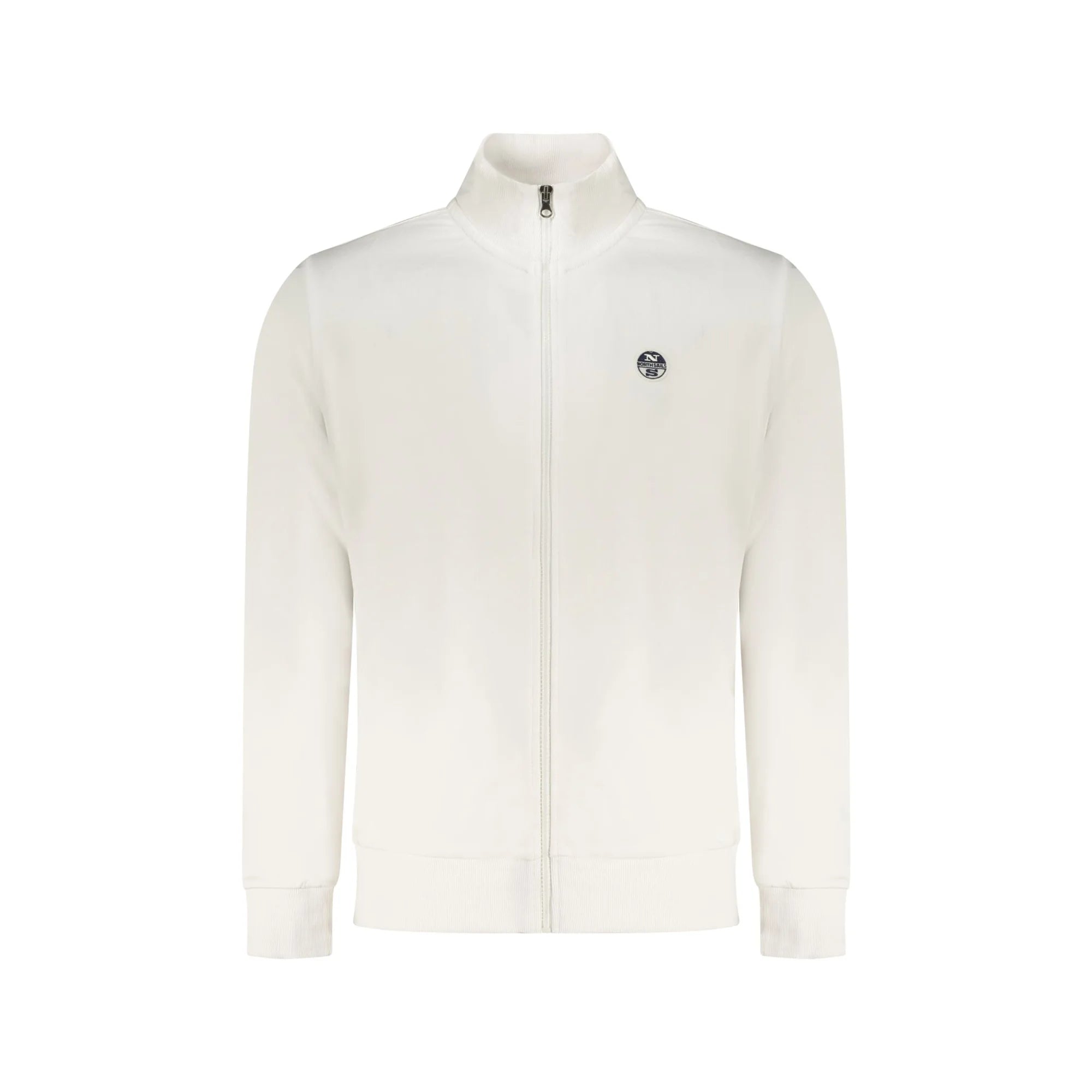 North Sails Felpa Uomo Bianca Zip Garzata Tasche Logo Felpe Bianco - foto prodotto