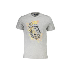 Cavalli Class T-shirt Krótki Rękaw Mężczyzna Szary Z Nadrukiem Logo
