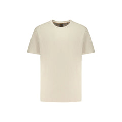 Boss T-Shirt Maniche Corte Uomo Beige Stampa Logo
