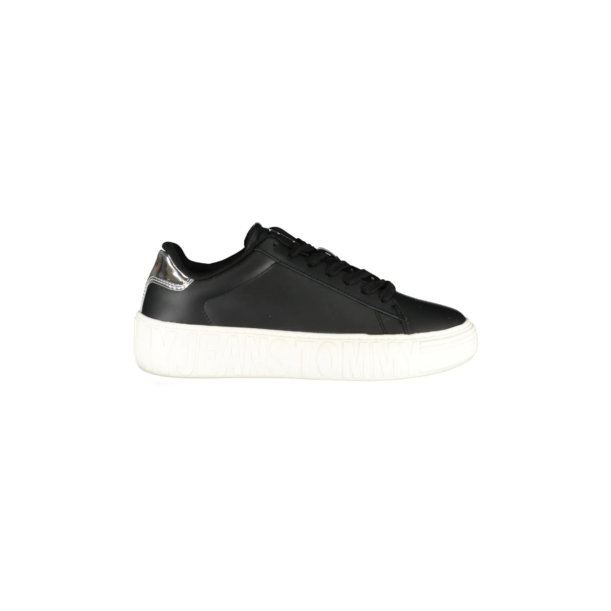 TOMMY HILFIGER Scarpe Sneakers Donna Nere con Dettagli Logo Nero - foto prodotto