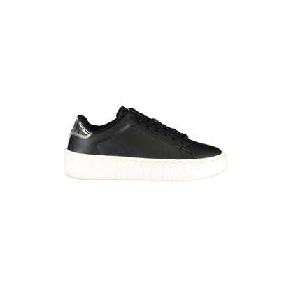 TOMMY HILFIGER Scarpe Sneakers Donna Nere con Dettagli Logo Nero - foto prodotto