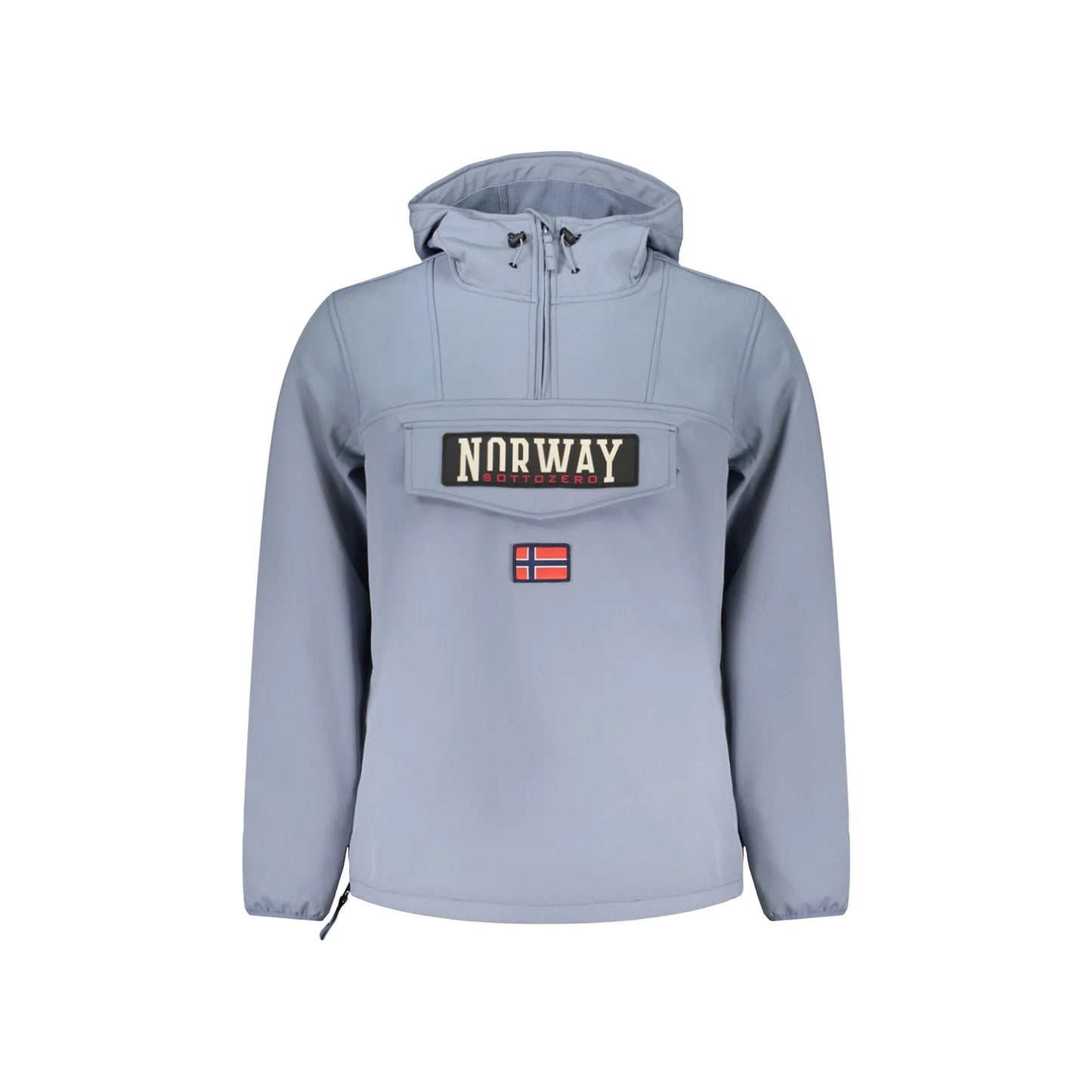 Norway 1963 Giubbotto Uomo Blu Soft Shell Cappuccio Mezza Zip Logo Giubbotti e Giacche - foto prodotto