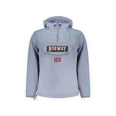 Norway 1963 Giubbotto Uomo Blu Soft Shell Cappuccio Mezza Zip Logo