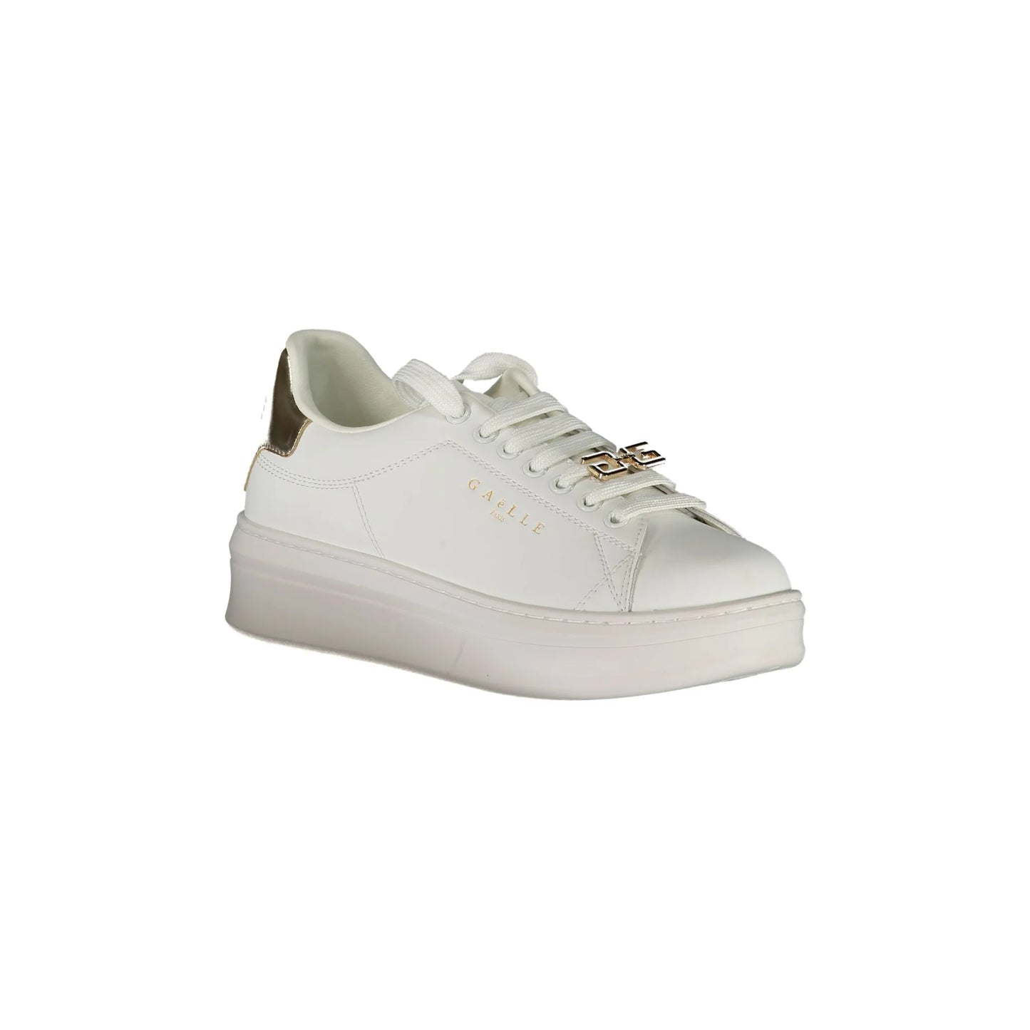 GAELLE PARIS Scarpe Sneakers Donna Bianche con Doppio Laccio Loggato bianco - vista 2