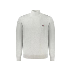 Norway 1963 Camisola Cinza Preta gola alta com Bordado e Logo